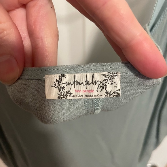 Free People Light Blue Turquoise Satin Cami - Picture 4 of 4